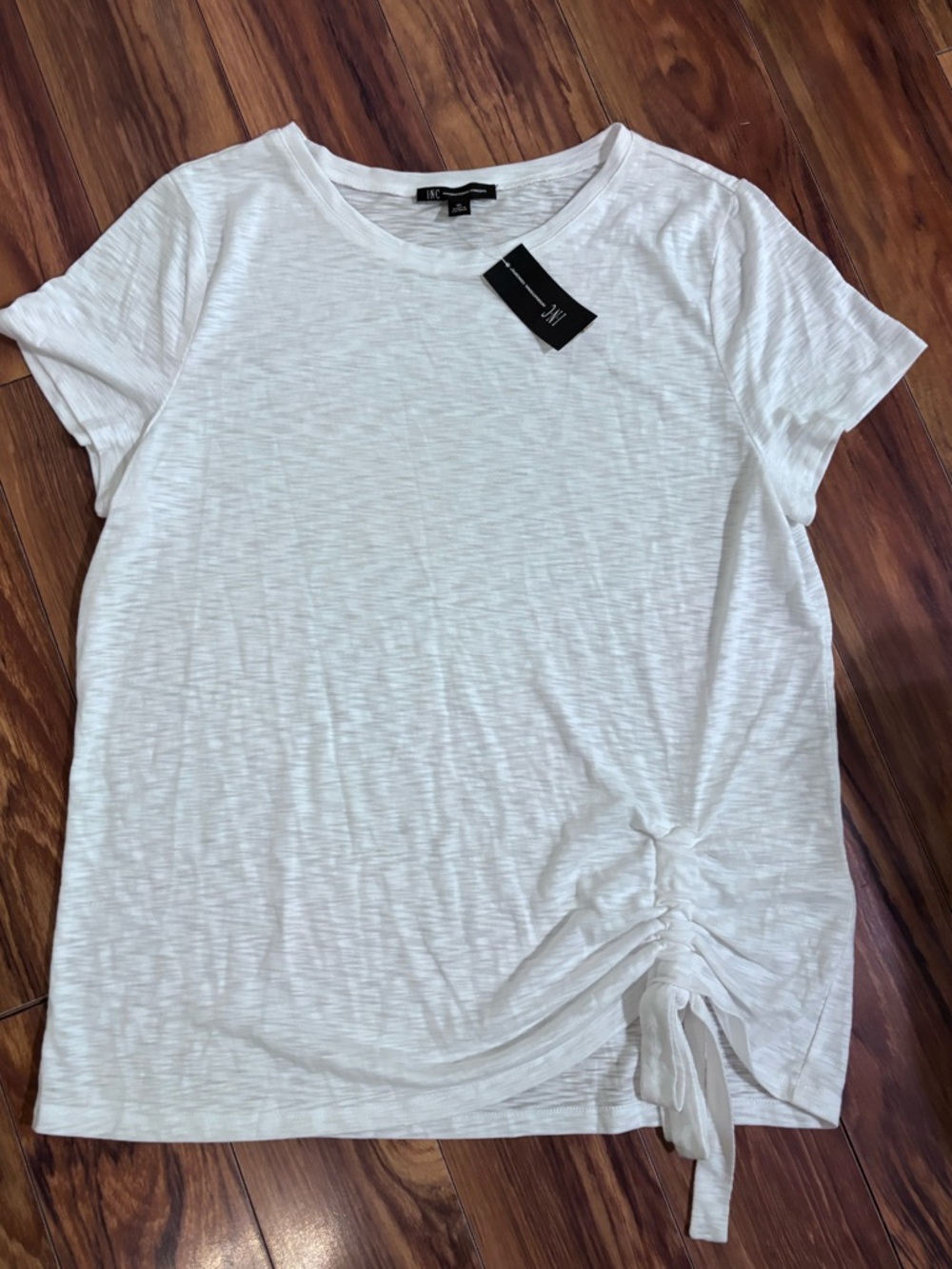 INC International Concepts white short sleeve tee, size XL, NWT.